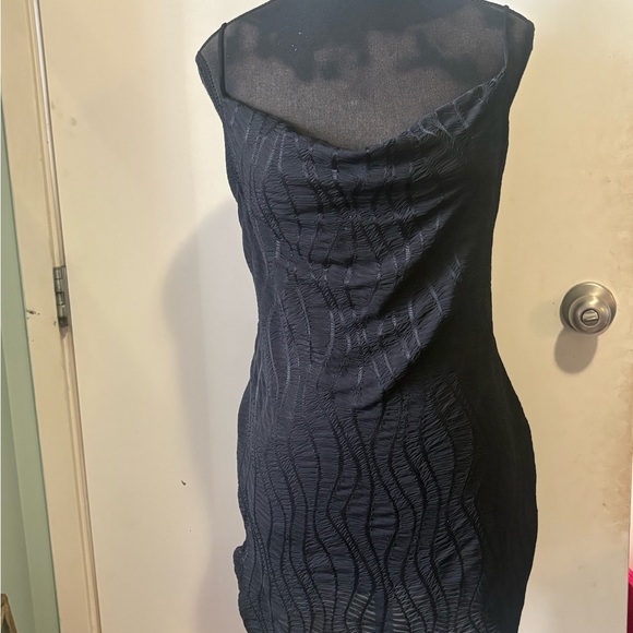 PrettyLittleThing Black Textured Mini Dress - Picture 11 of 13